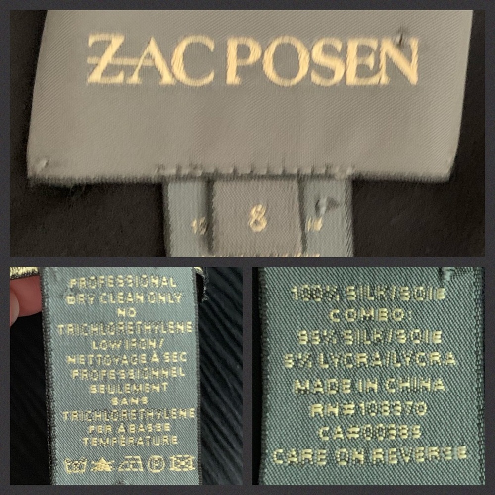 Zac Posen Black Silk Dress Size 8 - Picture 6 of 6